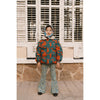 Flower Pattern Rib Pant - Washed Blue