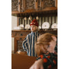 Blue Retro Stripes Polar Jacket - Petrol Blue