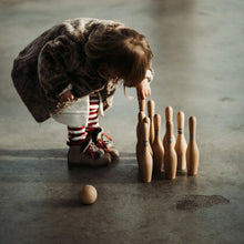  Wooden Story natural wooden bowling set