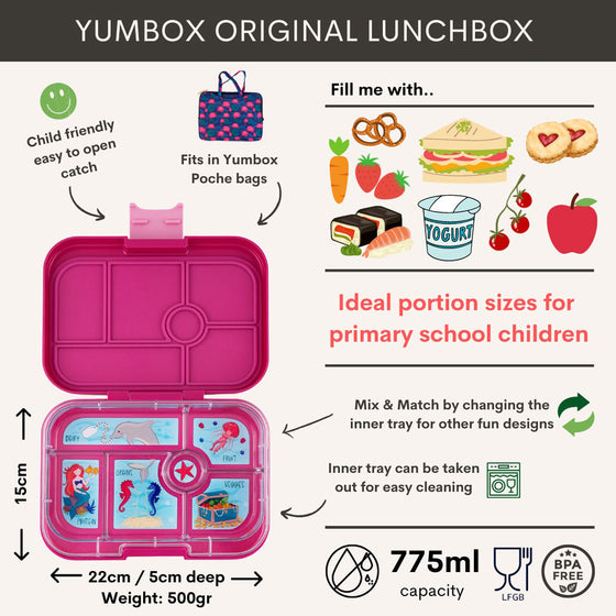 Yumbox Ireland Dublin Original 6 sections Malibu Purple Mermaid tray