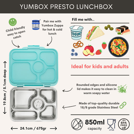 Yumbox Ireland Dublin Presto Bento Box Talum Aqua Blue