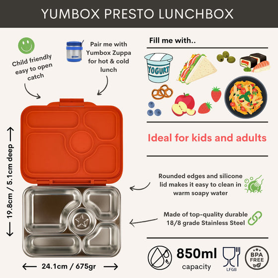 Yumbox Ireland Dublin Presto Bento Box Tango Orange