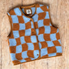 Women's Wool Teddy Vest - Sky/Caramel