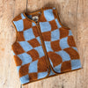 Wool Teddy Vest - Sky/Toffee