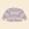 Apolina | Mya Peplum Jersey Top - Icelandic Poppy Jacquard