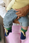 Booties - Blue / Grass (0-9m)