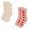2 Pack Heart Jaquard Socks - Heart Mix