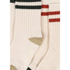 2 Pack Rib Socks - Green Stripe