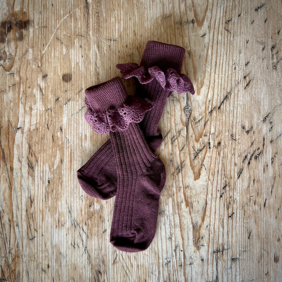 Lea lace socks - Grape
