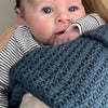 Organic Cotton Cellular Baby Blanket - Midnight Storm