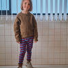 Spray Ribbed Leggings - Blue and Red Stripes