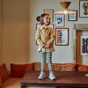 Spray Ribbed Leggings - Green and Ecru Stripes