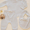 Jersey Snap Bib Set - Sheep, Cloud Stripe