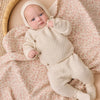 Knit Wrap Top + Pant Set - Natural