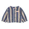 Blue Retro Stripes Baby Polar Jacket - Petrol Blue