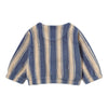 Blue Retro Stripes Baby Polar Jacket - Petrol Blue