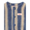Blue Retro Stripes Baby Polar Jacket - Petrol Blue