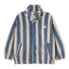 Blue Retro Stripes Polar Jacket - Petrol Blue