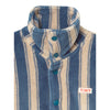 Blue Retro Stripes Polar Jacket - Petrol Blue