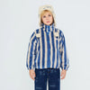 Blue Retro Stripes Polar Jacket - Petrol Blue