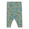 Flower Pattern Rib Baby Pant - Washed Blue