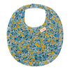 Flower Pattern Rib Bib - Washed Blue