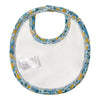 Flower Pattern Rib Bib - Washed Blue