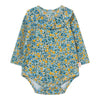 Flower Pattern Rib Body - Washed Blue