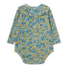 Flower Pattern Rib Body - Washed Blue