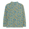 Flower Pattern Rib Mockneck - Washed Blue