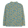 Flower Pattern Rib Mockneck - Washed Blue