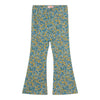 Flower Pattern Rib Pant - Washed Blue