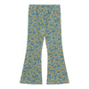 Flower Pattern Rib Pant - Washed Blue