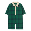 Green Check Polo One-Piece Dark Green