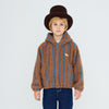 Lines Sherpa Hoodie - Light Brown