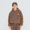 Lines Sherpa Hoodie - Light Brown