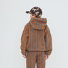 Lines Sherpa Hoodie - Light Brown