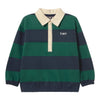Navy Stripes Polo Sweatshirt - Dark Green