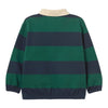 Navy Stripes Polo Sweatshirt - Dark Green