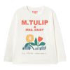 Tulip & Daisy Graphic Sleeve Tee - Off-White