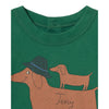 Two Dogs Graphic Baby Tee - Dark Green