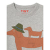Two Dogs Graphic Sleeve Tee - Grey Heather