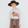 Two Dogs Graphic Sleeve Tee - Grey Heather