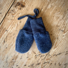  Organic Wool Fleece Baby Mittens - Blue
