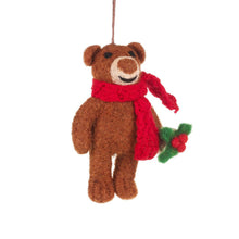  Felt So Good Handmade Felt Bear with Scarf Hanging Decoration