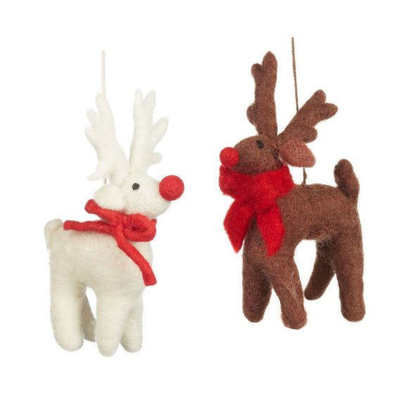 Felt So Good Handmade Felt Brown Rudolph Hanging Decoration