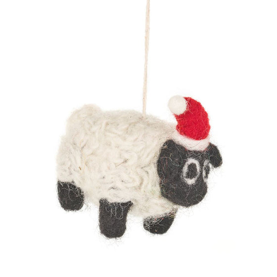 Felt So Good Handmade Felt Christmas Sheep Hanging Decoration