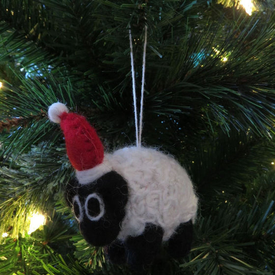 Felt So Good Handmade Felt Christmas Sheep Hanging Decoration