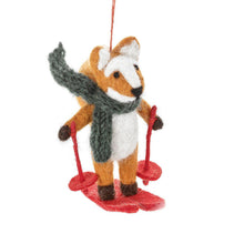  Felt So Good Handmade Felt Felix the Skiing Fox Hanging Decoration