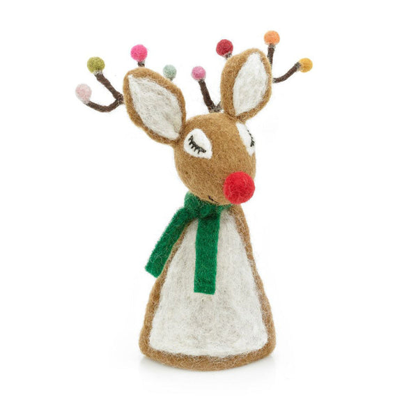 Handmade Needle Felt Christmas Tree Topper - Sassy Reindeer Handmade Needle Felt Christmas Tree Topper - Sassy Reindeer
